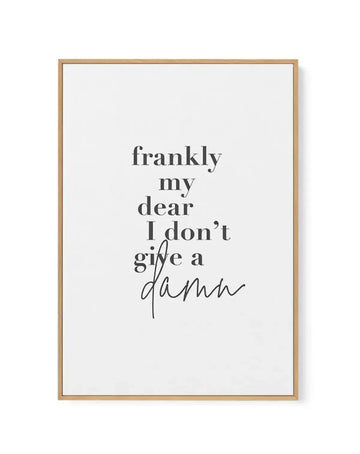 Frankly My Dear | Framed Canvas-CANVAS-You can shop wall art online with Olive et Oriel for everything from abstract art to fun kids wall art. Our beautiful modern art prints and canvas art are available from large canvas prints to wall art paintings and our proudly Australian artwork collection offers only the highest quality framed large wall art and canvas art Australia - You can buy fashion photography prints or Hampton print posters and paintings on canvas from Olive et Oriel and have them 