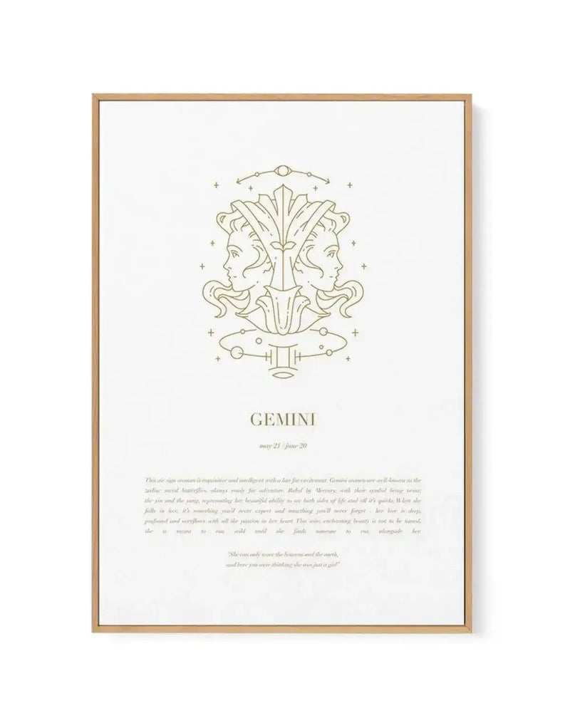 Gemini | Celestial Zodiac | Framed Canvas Art Print art print