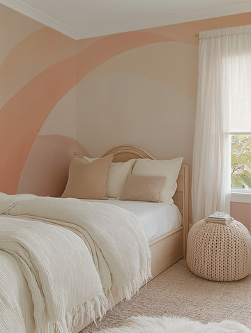 Rainbow Glow Wallpaper Mural from Olive et Oriel where you can shop wallpaper and artworks online
