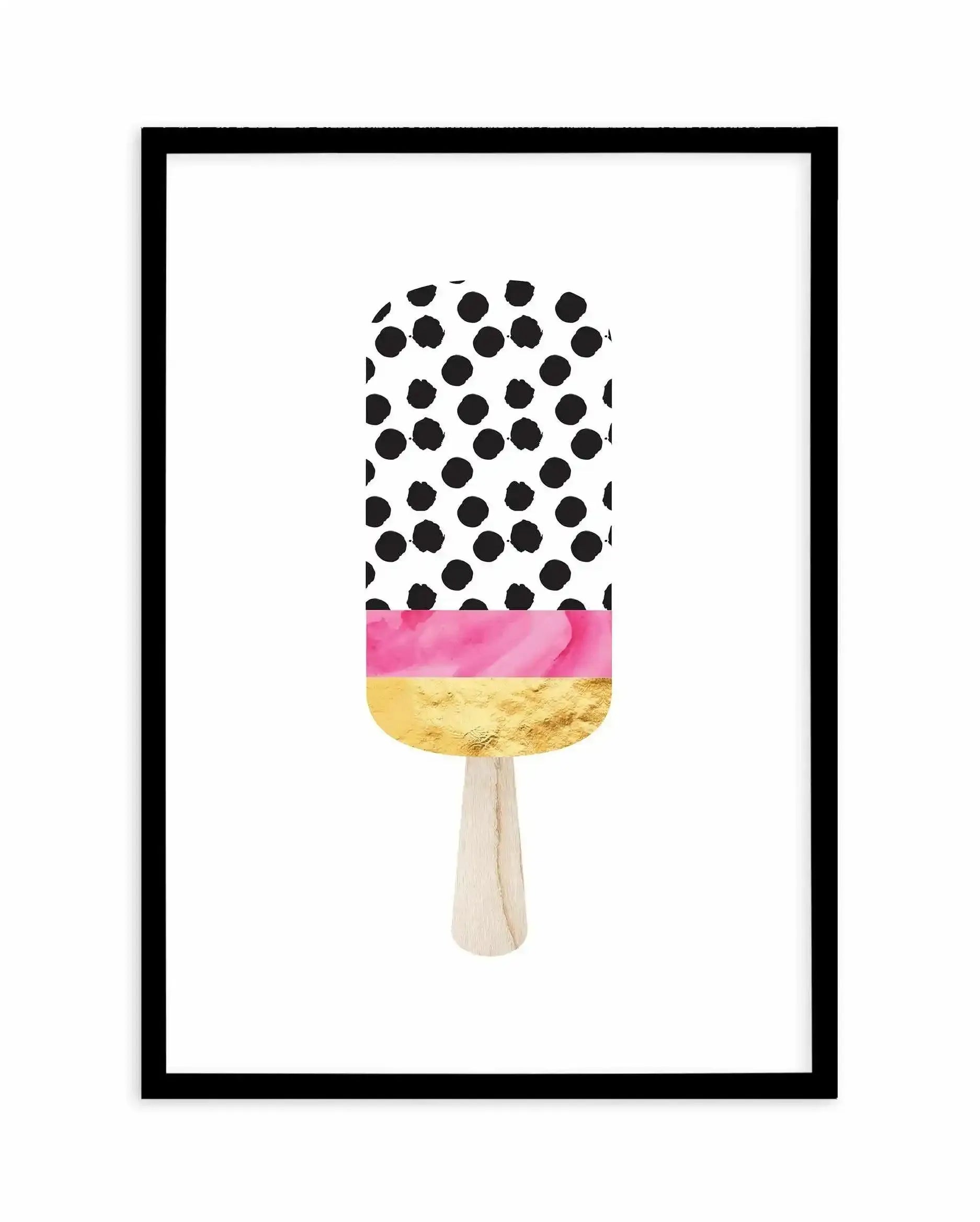 Gold Paddle Pop Art Print-PRINT-Olive et Oriel-Olive et Oriel-A5 | 5.8" x 8.3" | 14.8 x 21cm-Black-With White Border-Buy-Australian-Art-Prints-Online-with-Olive-et-Oriel-Your-Artwork-Specialists-Austrailia-Decorate-With-Coastal-Photo-Wall-Art-Prints-From-Our-Beach-House-Artwork-Collection-Fine-Poster-and-Framed-Artwork