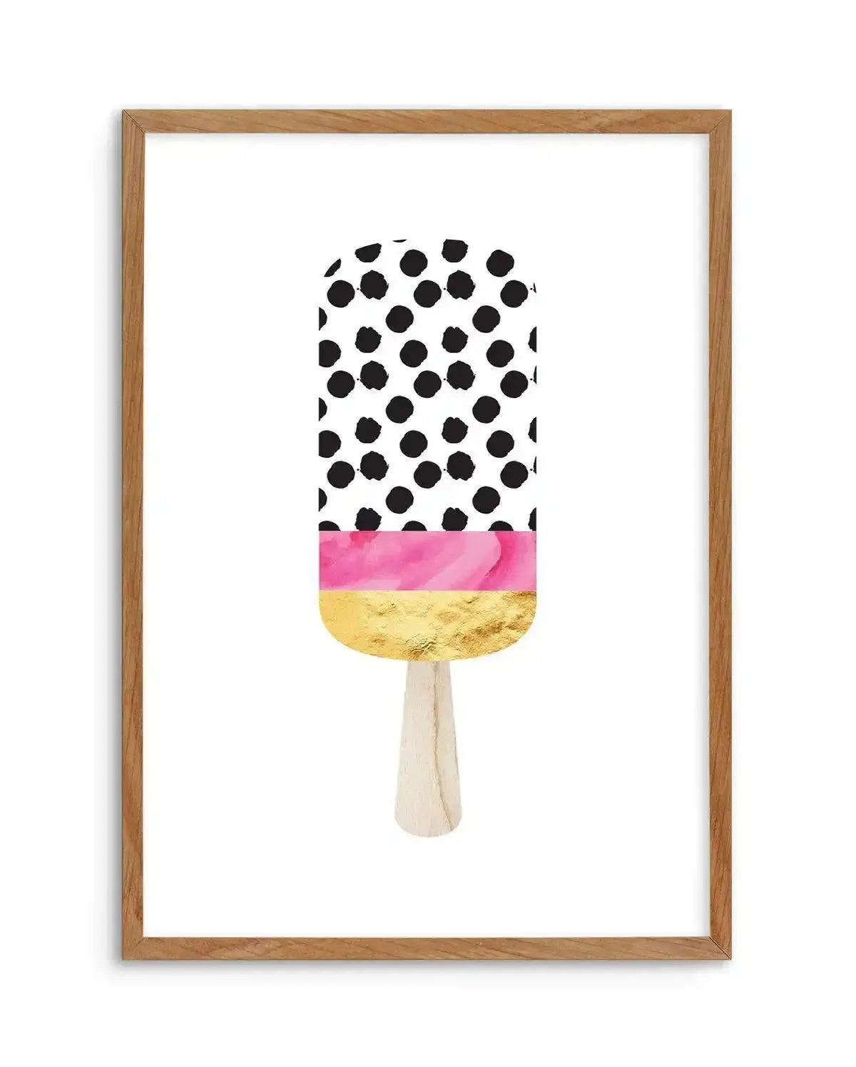 Gold Paddle Pop Art Print-PRINT-Olive et Oriel-Olive et Oriel-50x70 cm | 19.6" x 27.5"-Walnut-With White Border-Buy-Australian-Art-Prints-Online-with-Olive-et-Oriel-Your-Artwork-Specialists-Austrailia-Decorate-With-Coastal-Photo-Wall-Art-Prints-From-Our-Beach-House-Artwork-Collection-Fine-Poster-and-Framed-Artwork