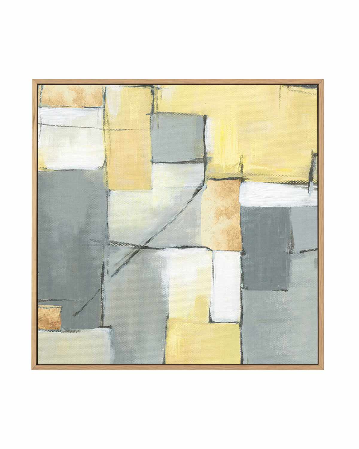 Golden Abstract I | Framed Canvas Art Print