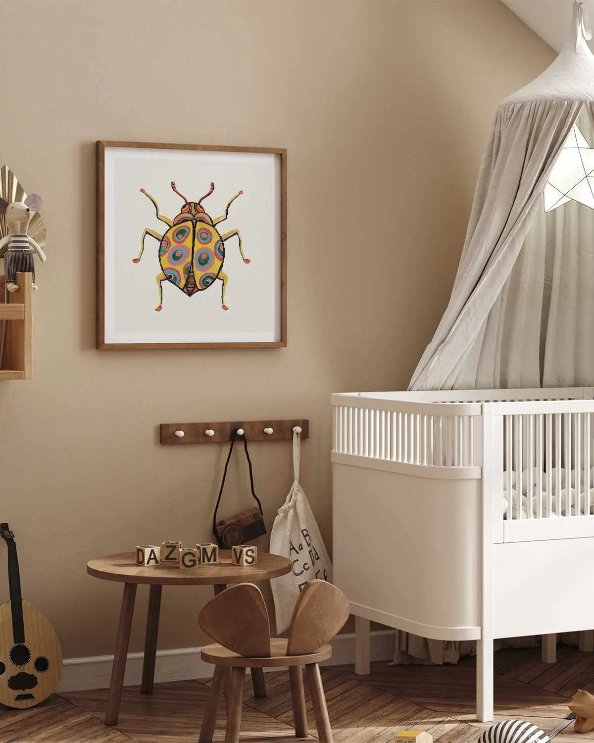 Golden Beetle Art Print from Olive et Oriel where you can shop wallpaper and artworks online