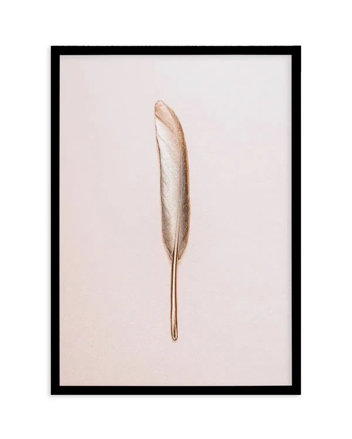 Golden Feather Art Print-PRINT-Olive et Oriel-Olive et Oriel-A5 | 5.8" x 8.3" | 14.8 x 21cm-Black-With White Border-Buy-Australian-Art-Prints-Online-with-Olive-et-Oriel-Your-Artwork-Specialists-Austrailia-Decorate-With-Coastal-Photo-Wall-Art-Prints-From-Our-Beach-House-Artwork-Collection-Fine-Poster-and-Framed-Artwork