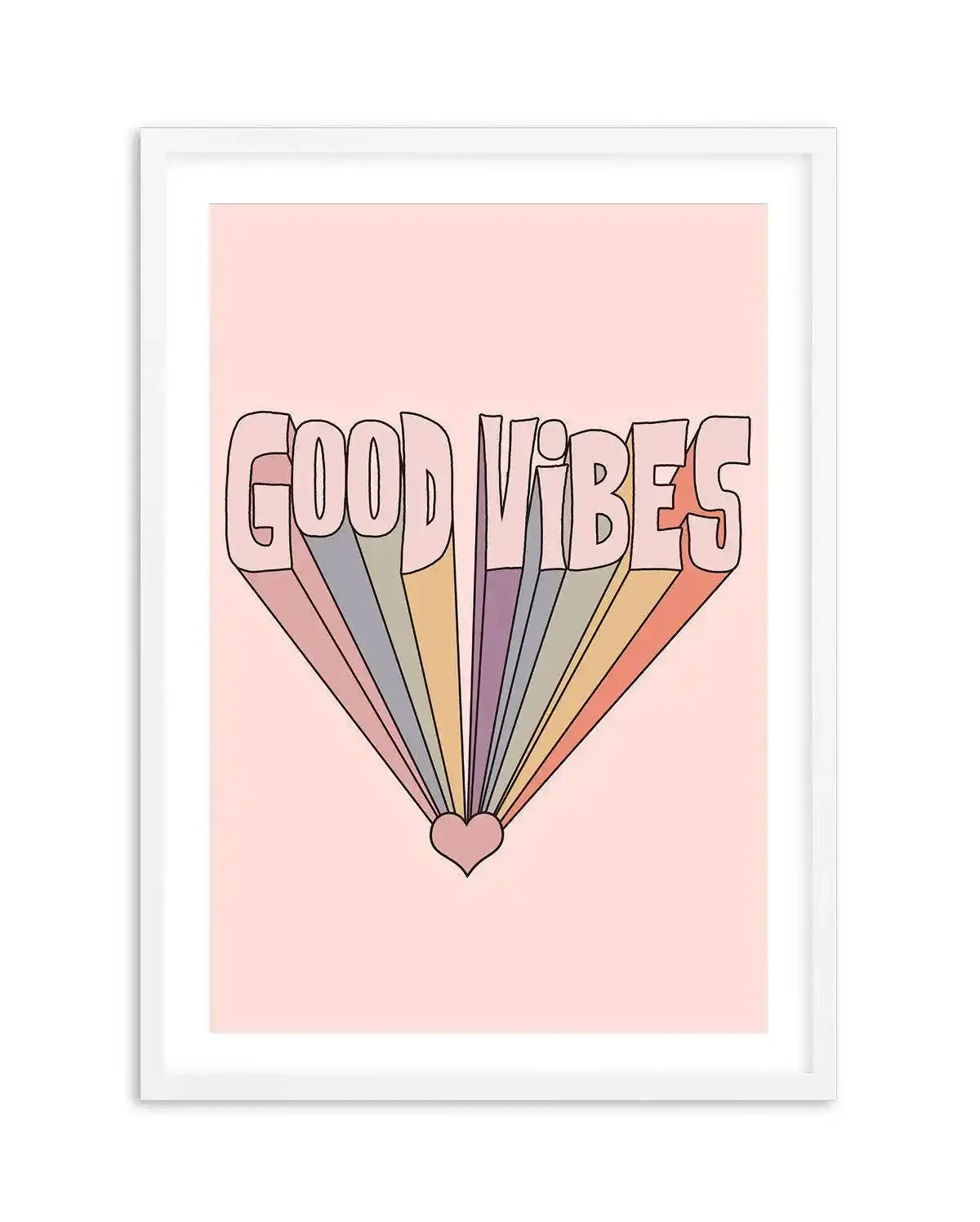 Good Vibes Retro Art Print-PRINT-Olive et Oriel-Olive et Oriel-A5 | 5.8" x 8.3" | 14.8 x 21cm-White-With White Border-Buy-Australian-Art-Prints-Online-with-Olive-et-Oriel-Your-Artwork-Specialists-Austrailia-Decorate-With-Coastal-Photo-Wall-Art-Prints-From-Our-Beach-House-Artwork-Collection-Fine-Poster-and-Framed-Artwork
