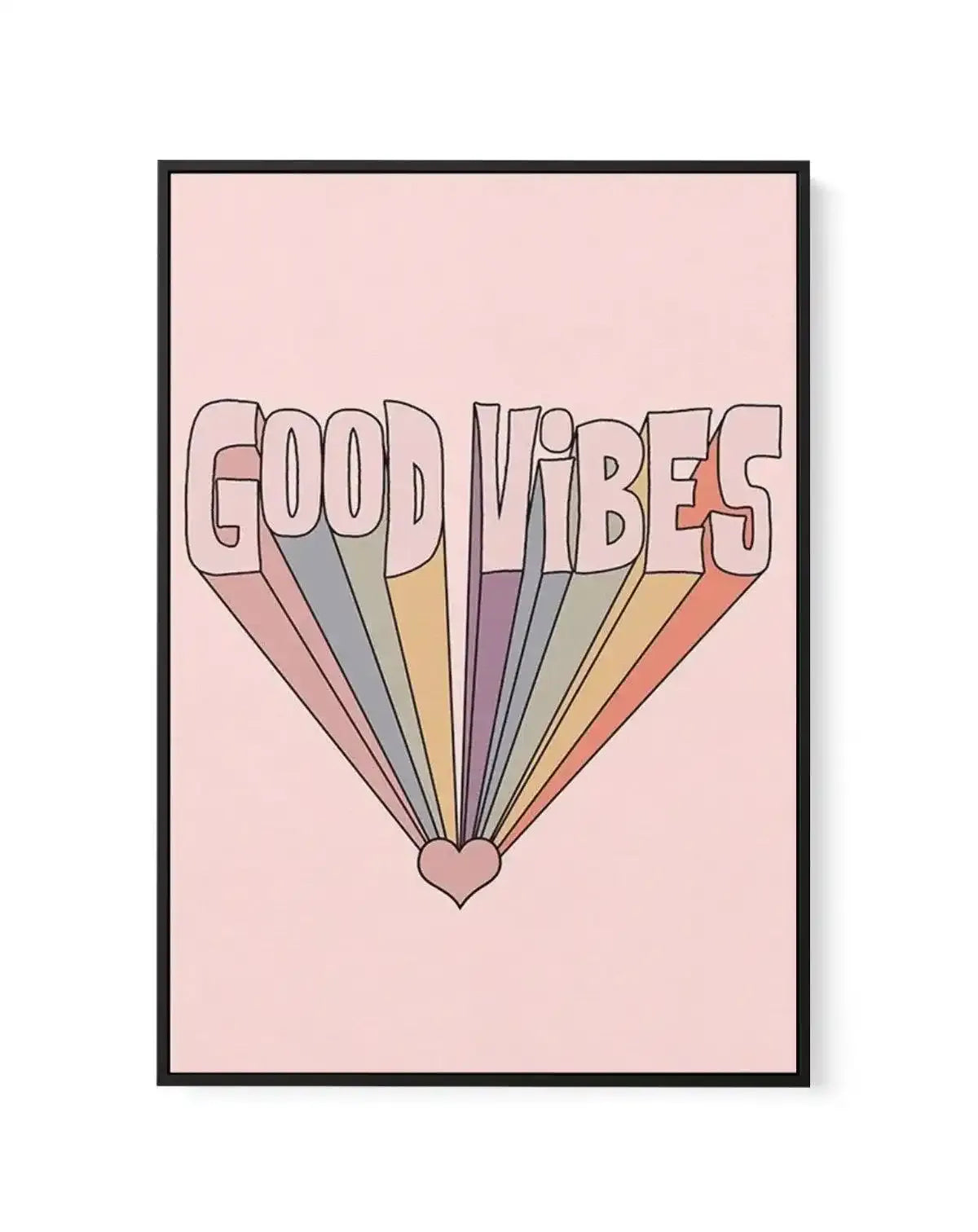 Good Vibes Retro | Framed Canvas-CANVAS-You can shop wall art online with Olive et Oriel for everything from abstract art to fun kids wall art. Our beautiful modern art prints and canvas art are available from large canvas prints to wall art paintings and our proudly Australian artwork collection offers only the highest quality framed large wall art and canvas art Australia - You can buy fashion photography prints or Hampton print posters and paintings on canvas from Olive et Oriel and have them