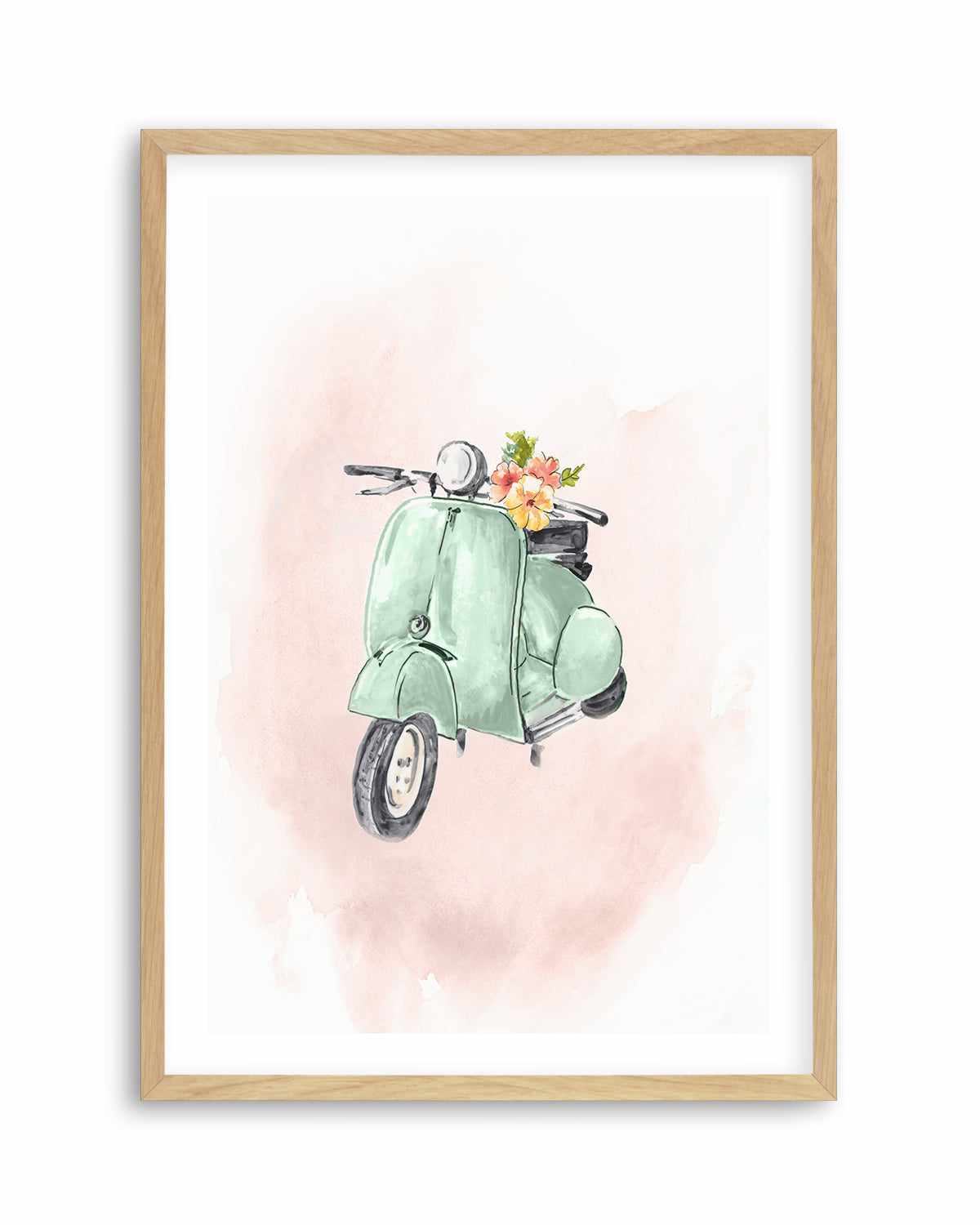 Green Bike Art Print