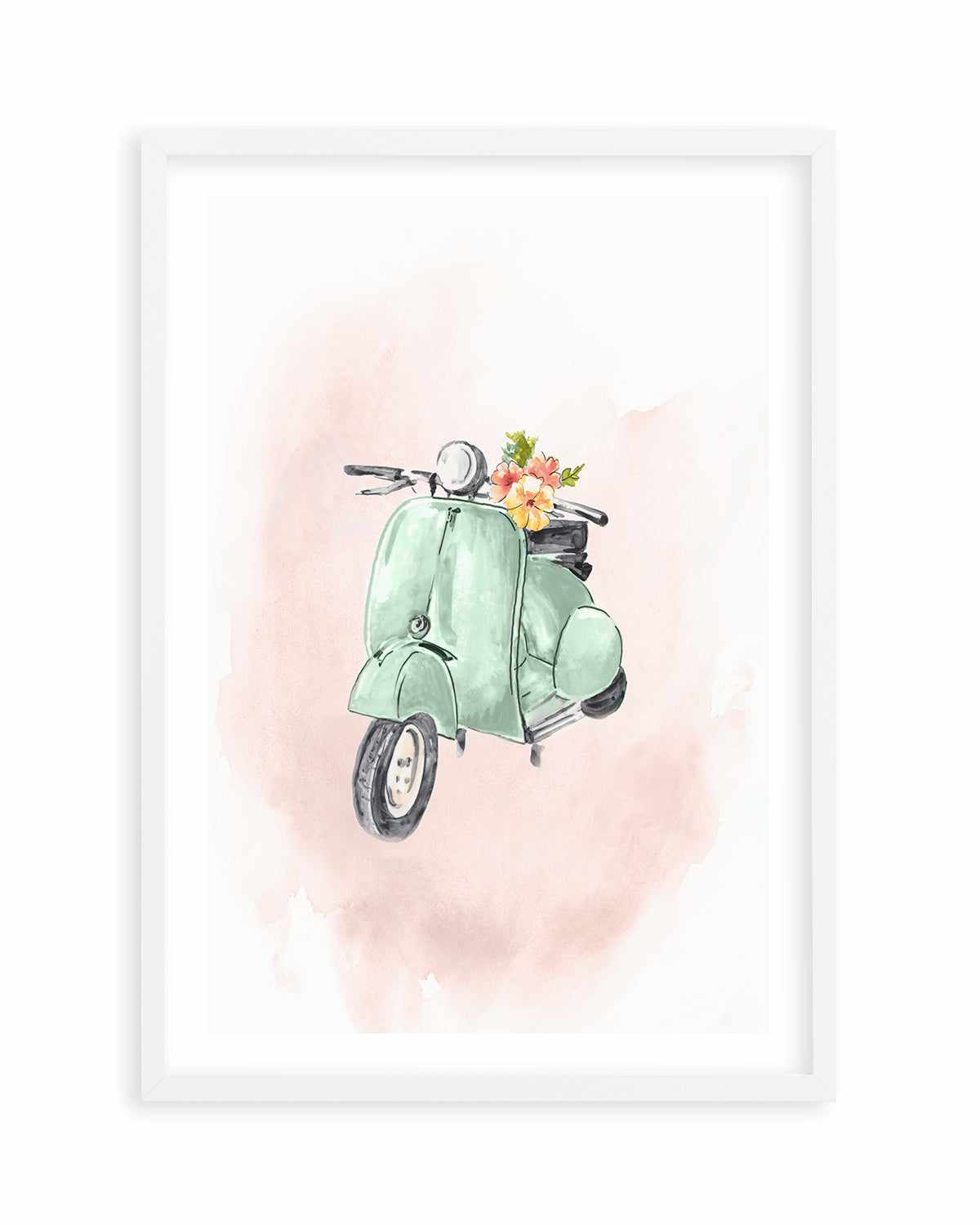 Green Bike Art Print