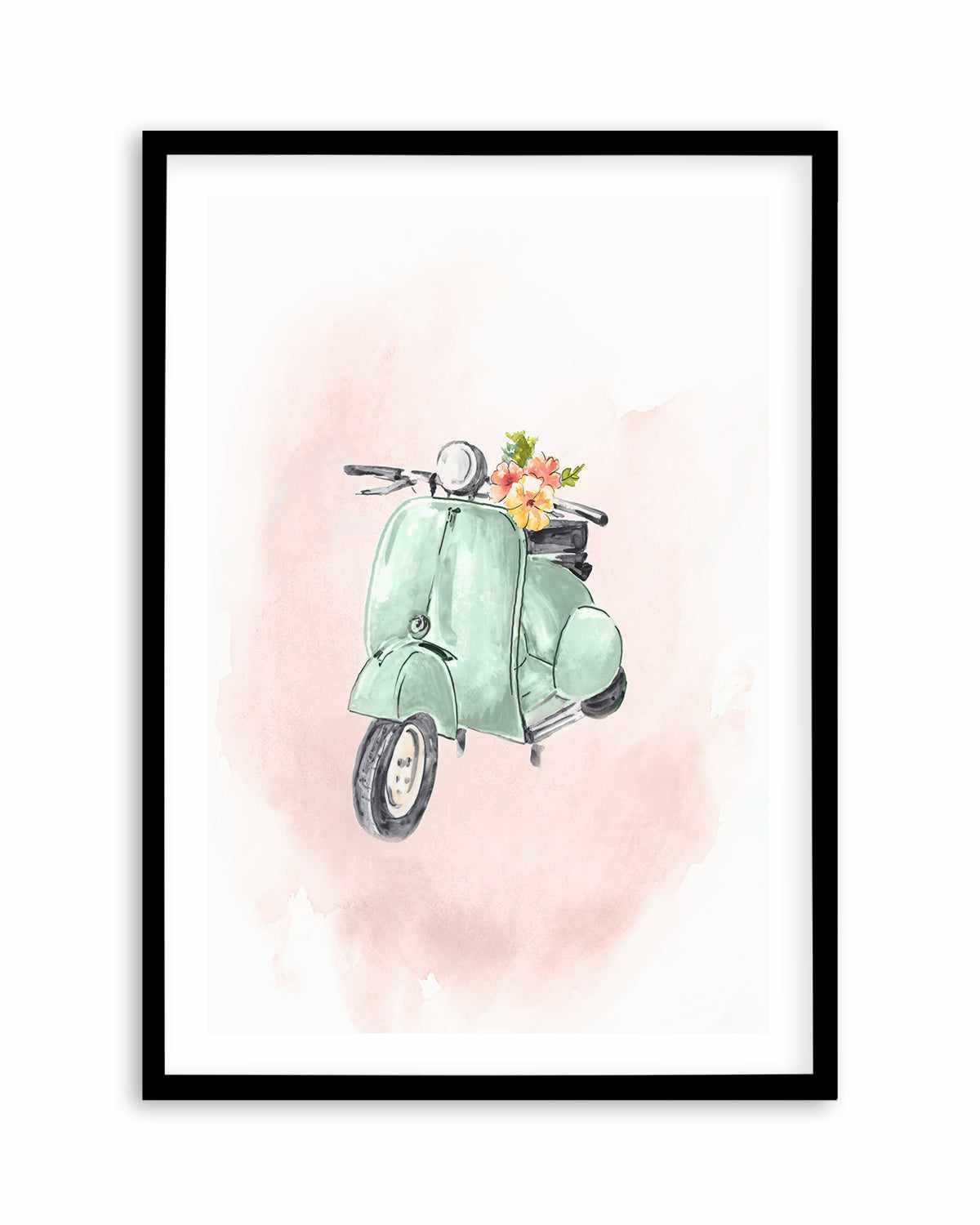 Green Bike Art Print