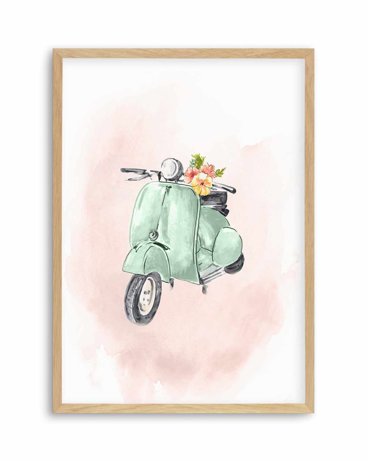 Green Bike Art Print