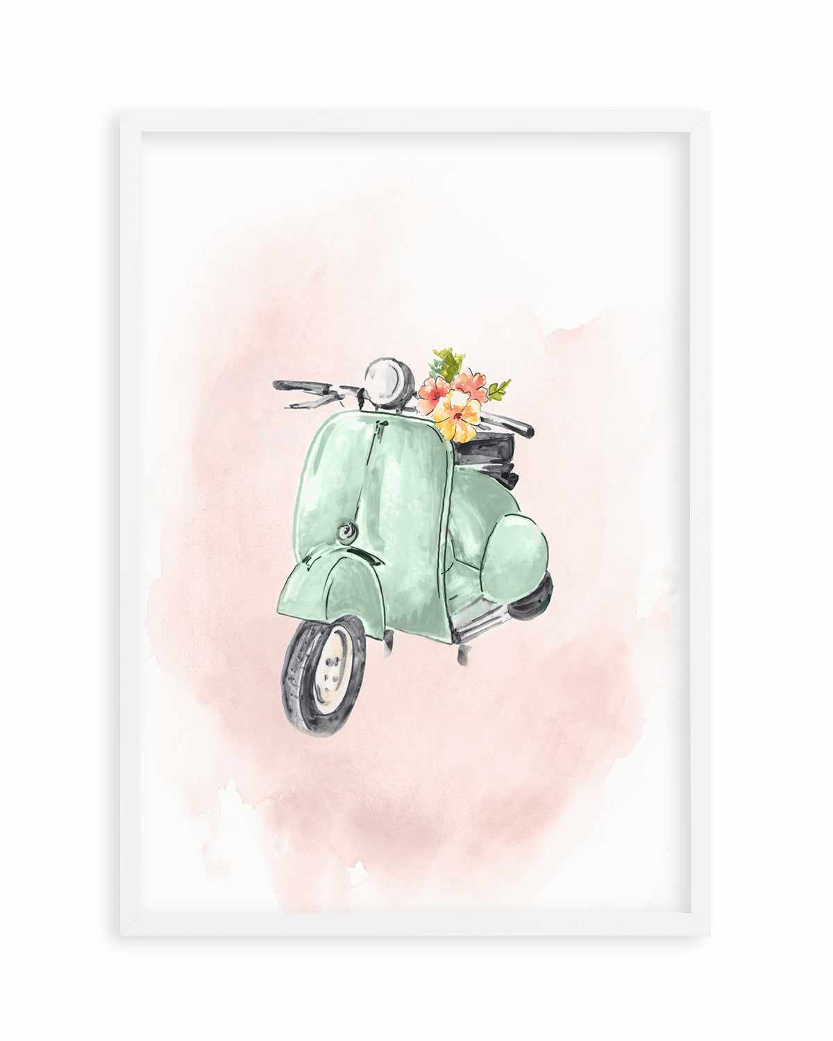 Green Bike Art Print