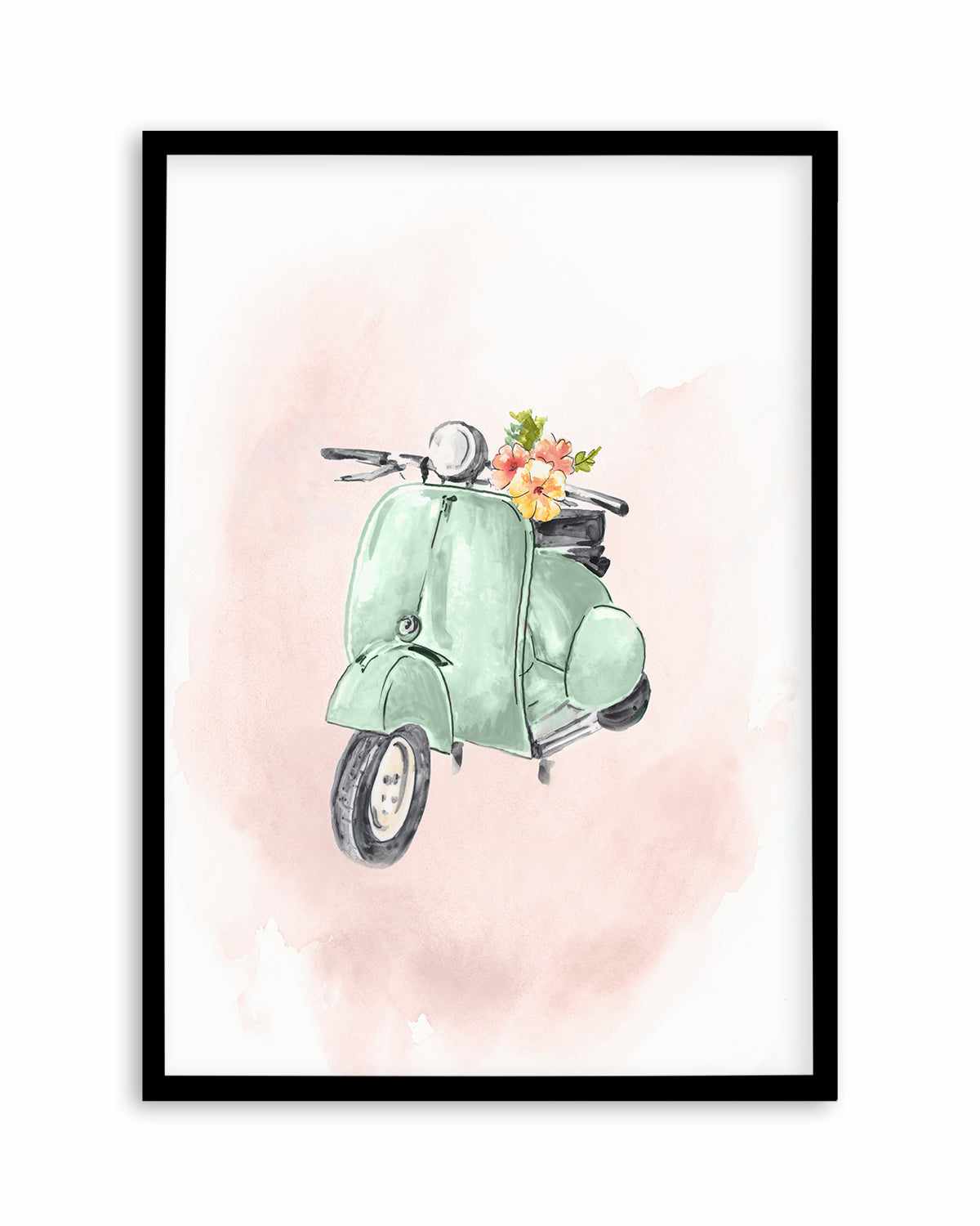 Green Bike Art Print