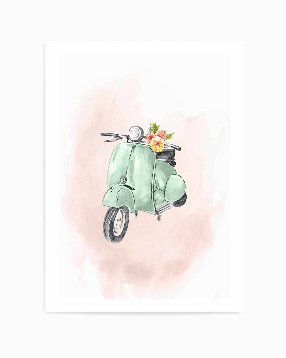 Green Bike Art Print