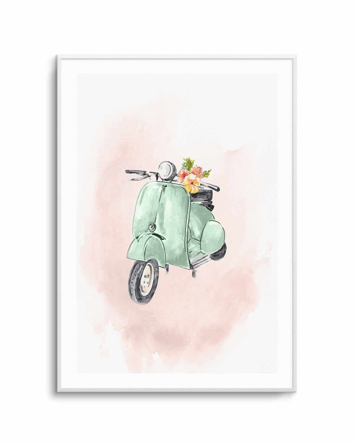 Green Bike Art Print