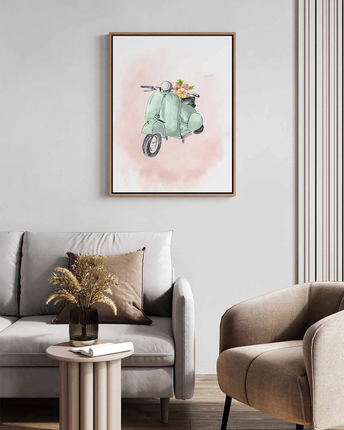 Green Bike | Framed Canvas Art Print from Olive et Oriel where you can shop wallpaper and artworks online