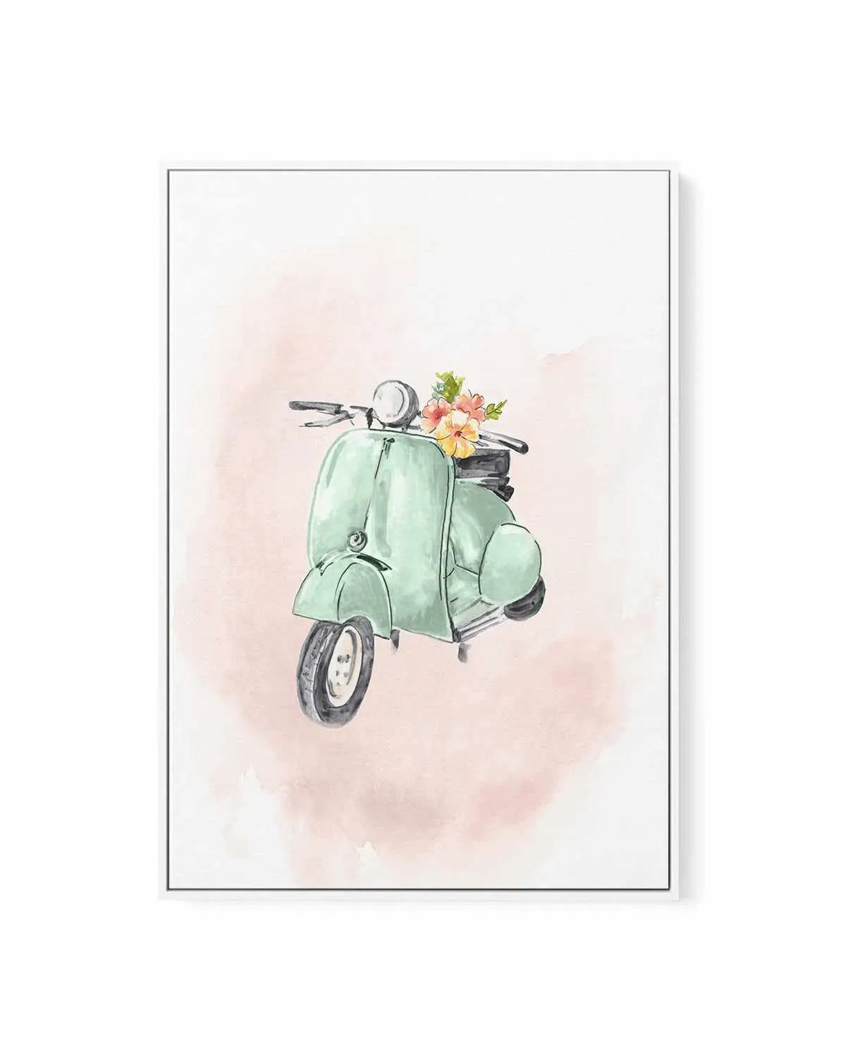 Green Bike | Framed Canvas Art Print from Olive et Oriel where you can shop wallpaper and artworks online