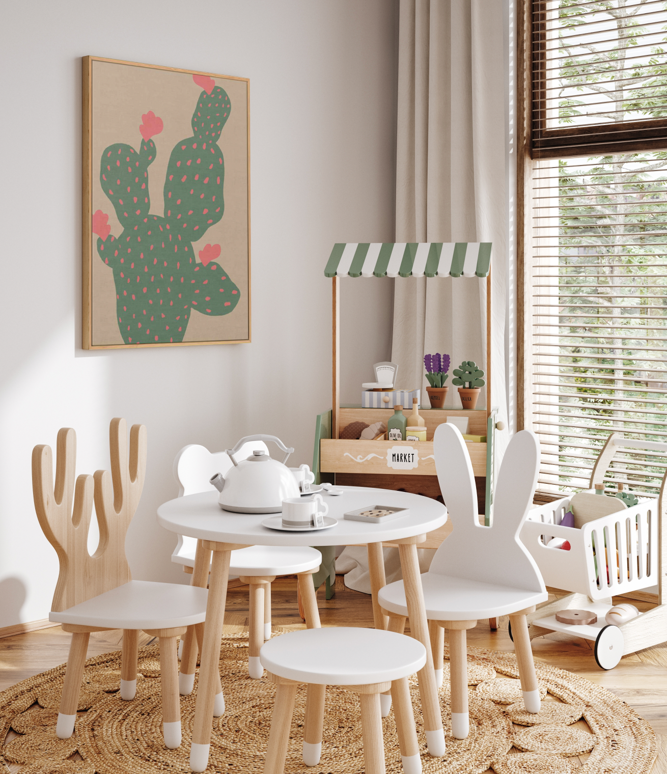 Green Cactus I | Framed Canvas Art Print from Olive et Oriel where you can shop wallpaper and artworks online