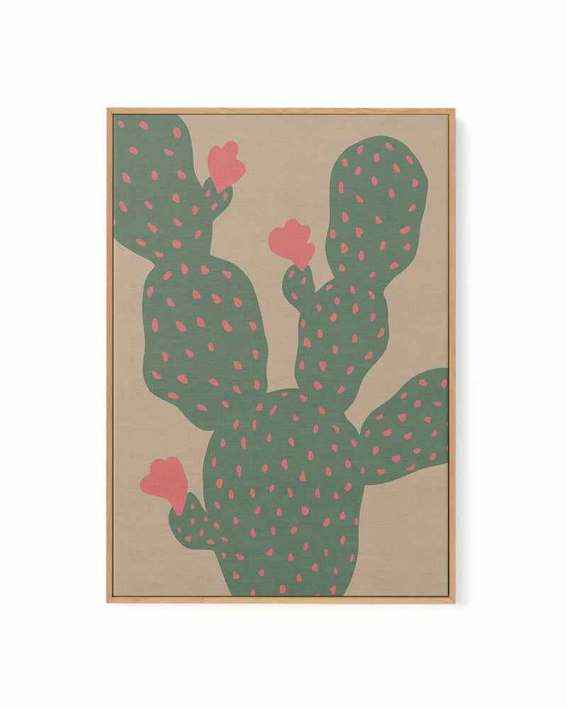 Green Cactus II | Framed Canvas Art Print