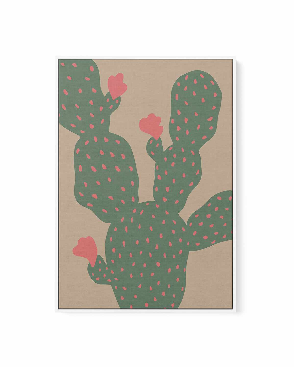 Green Cactus II | Framed Canvas Art Print