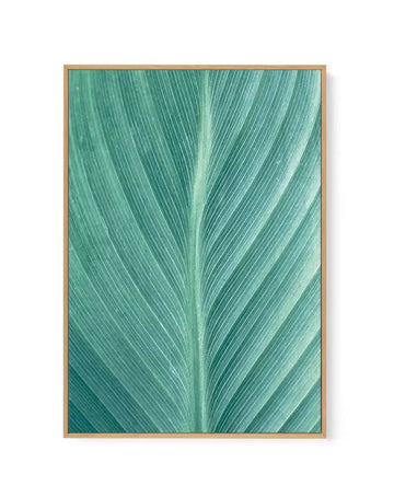 Green Leaves II | Framed Canvas Art Print green abstract art print