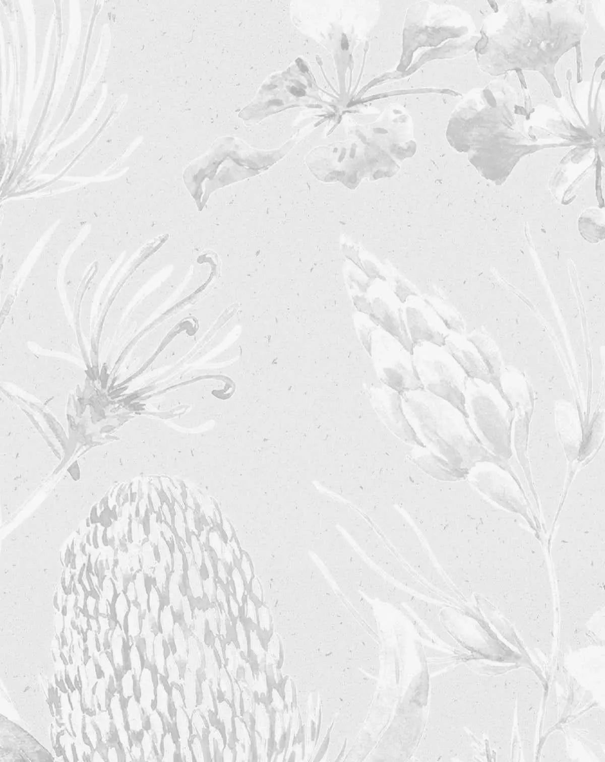 Grey Banksia Wallpaper Mural - Olive et Oriel