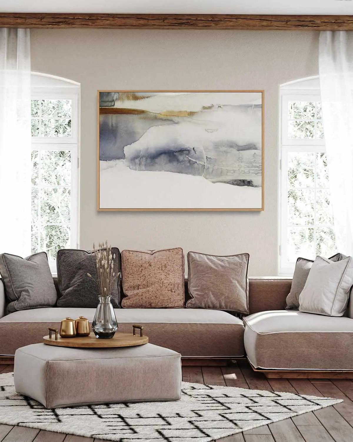 Grey Lunar I | Framed Canvas Art Print from Olive et Oriel where you can shop wallpaper and artworks online