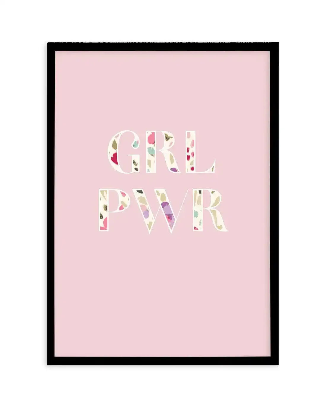 GRL PWER | Floral Art Print-PRINT-Olive et Oriel-Olive et Oriel-A5 | 5.8" x 8.3" | 14.8 x 21cm-Black-With White Border-Buy-Australian-Art-Prints-Online-with-Olive-et-Oriel-Your-Artwork-Specialists-Austrailia-Decorate-With-Coastal-Photo-Wall-Art-Prints-From-Our-Beach-House-Artwork-Collection-Fine-Poster-and-Framed-Artwork
