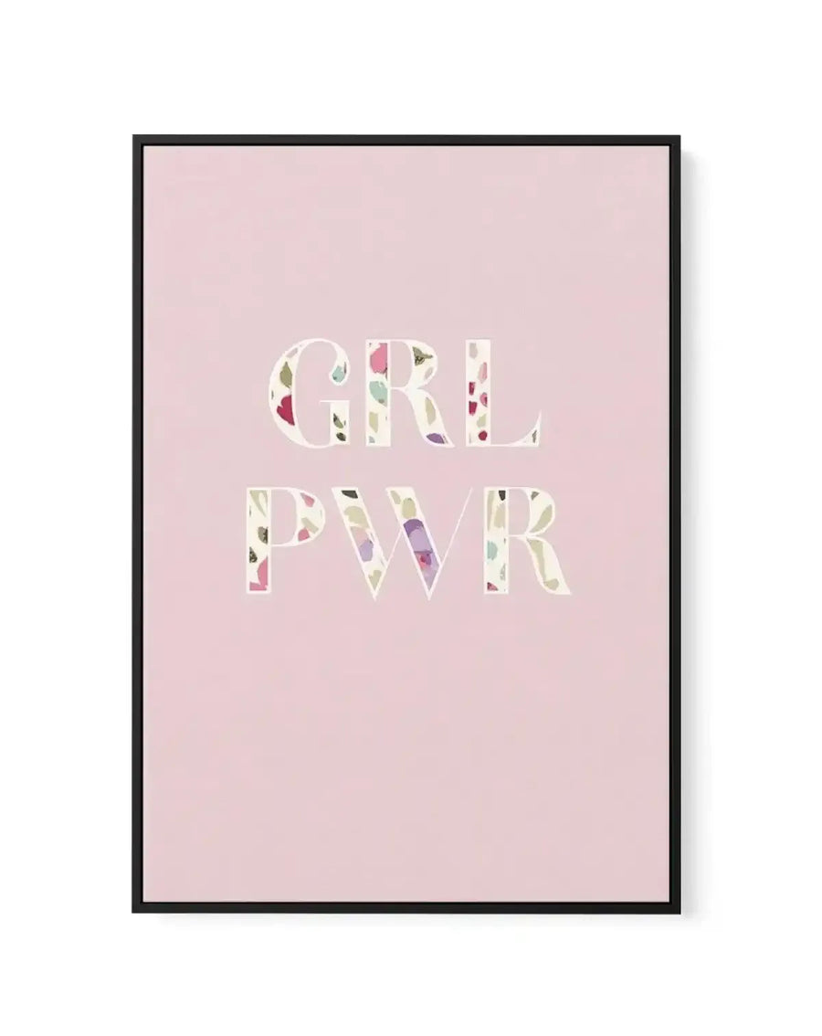 GRL PWER | Floral | Framed Canvas-CANVAS-You can shop wall art online with Olive et Oriel for everything from abstract art to fun kids wall art. Our beautiful modern art prints and canvas art are available from large canvas prints to wall art paintings and our proudly Australian artwork collection offers only the highest quality framed large wall art and canvas art Australia - You can buy fashion photography prints or Hampton print posters and paintings on canvas from Olive et Oriel and have the