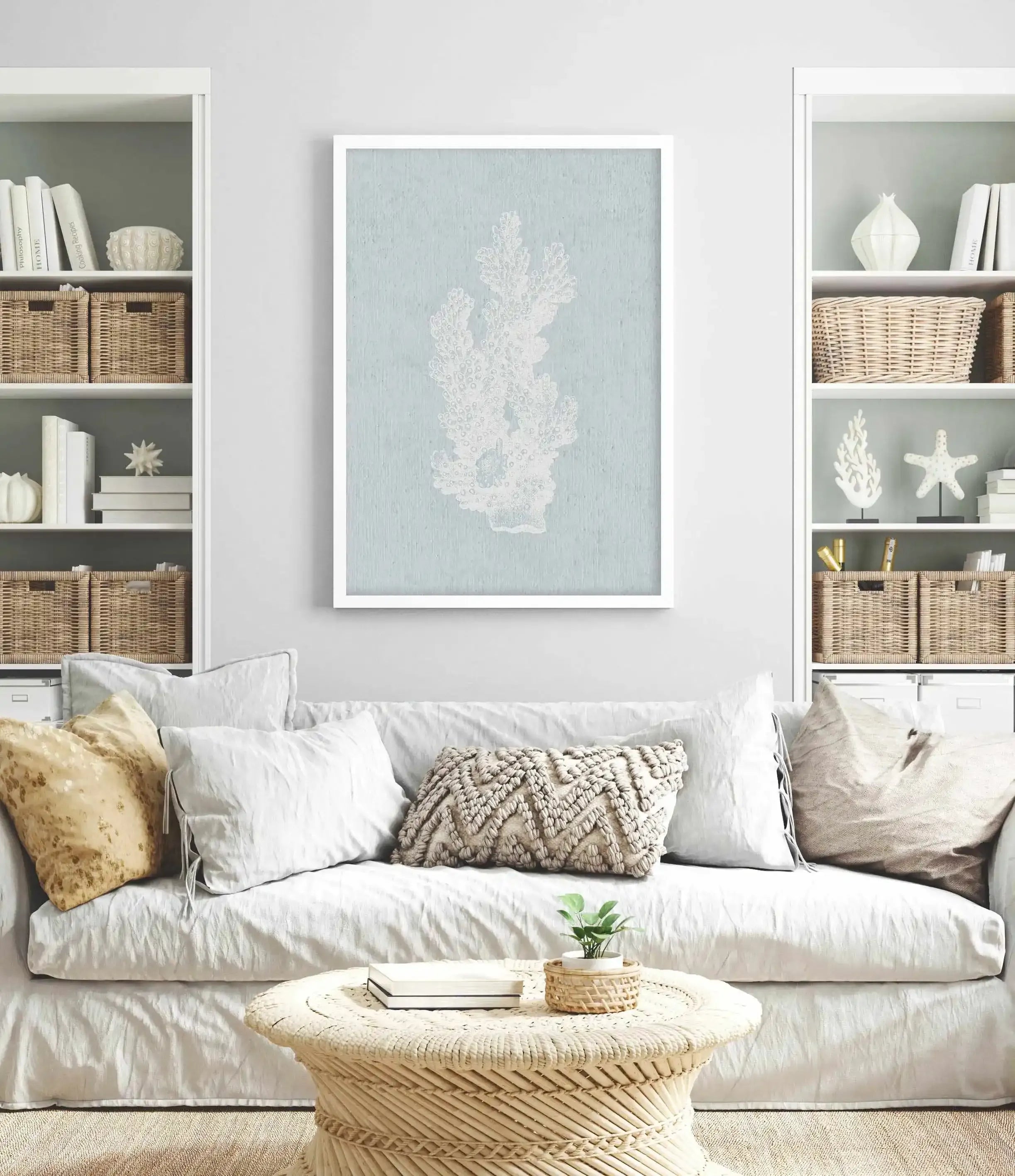 Hamptons Coral I White Art Print-PRINT-Olive et Oriel-Olive et Oriel-Buy-Australian-Art-Prints-Online-with-Olive-et-Oriel-Your-Artwork-Specialists-Austrailia-Decorate-With-Coastal-Photo-Wall-Art-Prints-From-Our-Beach-House-Artwork-Collection-Fine-Poster-and-Framed-Artwork