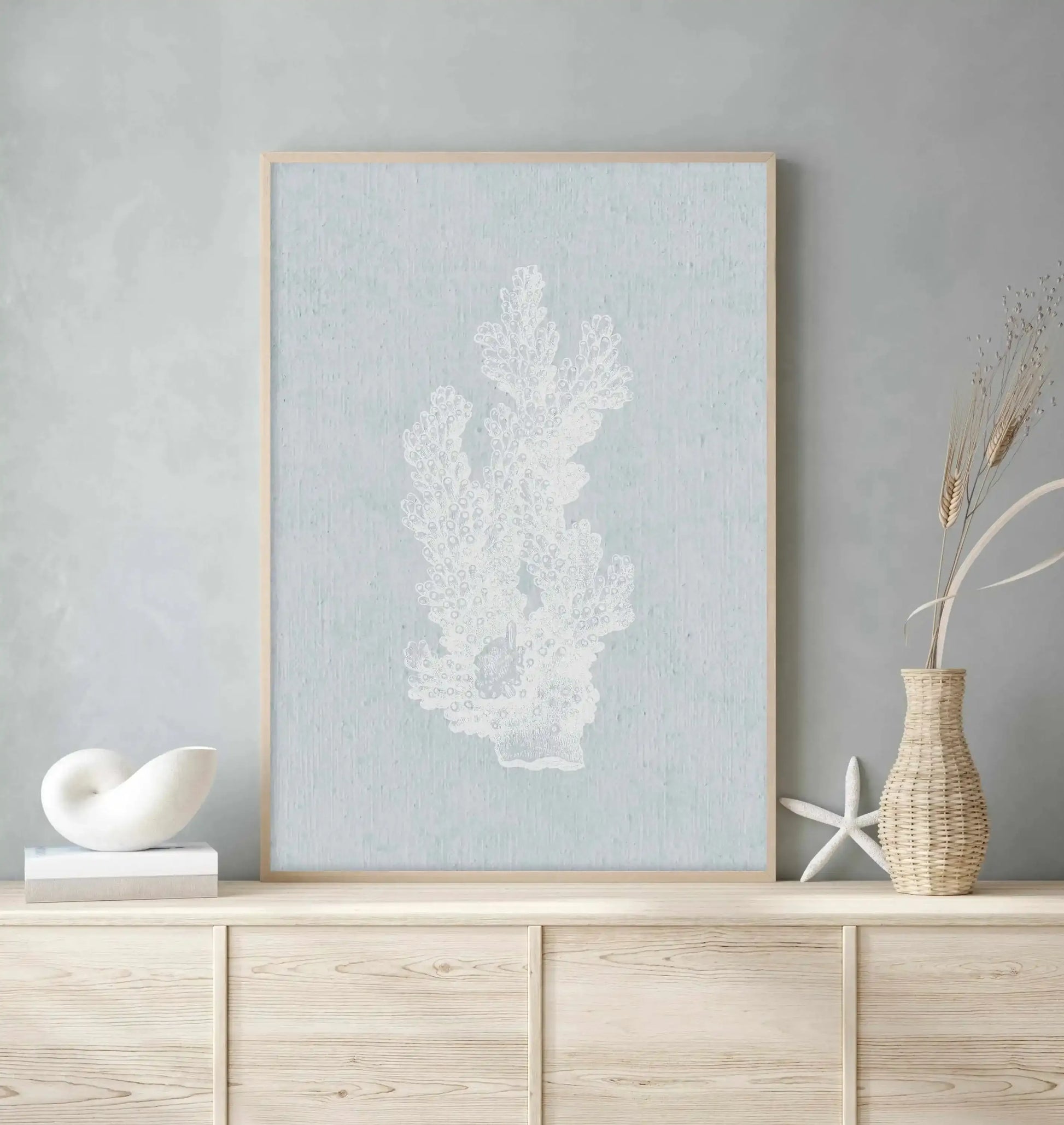 Hamptons Coral I White Art Print-PRINT-Olive et Oriel-Olive et Oriel-Buy-Australian-Art-Prints-Online-with-Olive-et-Oriel-Your-Artwork-Specialists-Austrailia-Decorate-With-Coastal-Photo-Wall-Art-Prints-From-Our-Beach-House-Artwork-Collection-Fine-Poster-and-Framed-Artwork