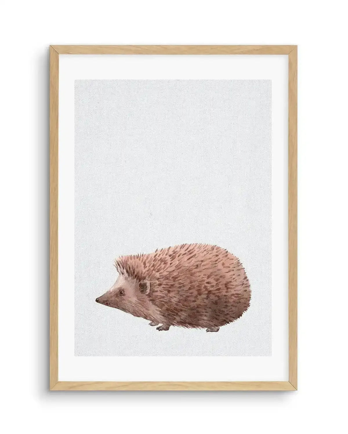 Hedgehog on Linen II Art Print-PRINT-Olive et Oriel-Olive et Oriel-A5 | 5.8" x 8.3" | 14.8 x 21cm-Oak-With White Border-Buy-Australian-Art-Prints-Online-with-Olive-et-Oriel-Your-Artwork-Specialists-Austrailia-Decorate-With-Coastal-Photo-Wall-Art-Prints-From-Our-Beach-House-Artwork-Collection-Fine-Poster-and-Framed-Artwork