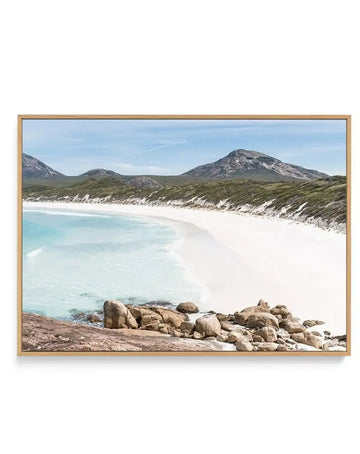 Hellfire Bay II | LS | Framed Canvas Art Print aqua blue coastal art print