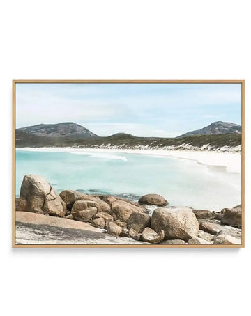 Hellfire Bay | LS | Framed Canvas Art Print aqua blue coastal art print