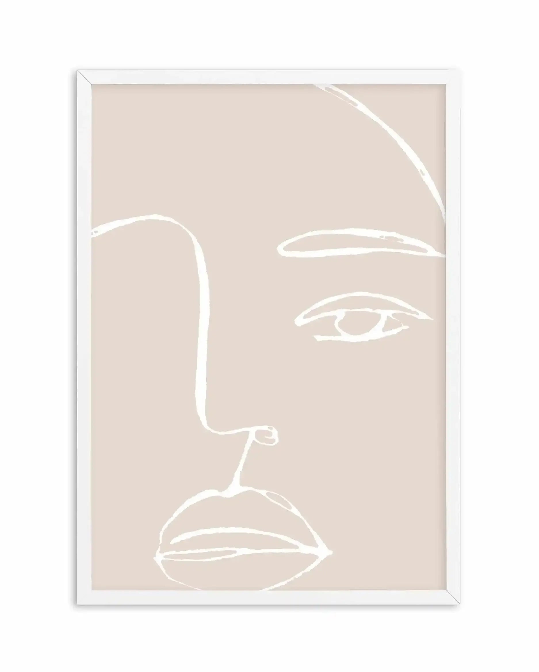 Her Face | Line Art Art Print-PRINT-Olive et Oriel-Olive et Oriel-A5 | 5.8" x 8.3" | 14.8 x 21cm-White-With White Border-Buy-Australian-Art-Prints-Online-with-Olive-et-Oriel-Your-Artwork-Specialists-Austrailia-Decorate-With-Coastal-Photo-Wall-Art-Prints-From-Our-Beach-House-Artwork-Collection-Fine-Poster-and-Framed-Artwork