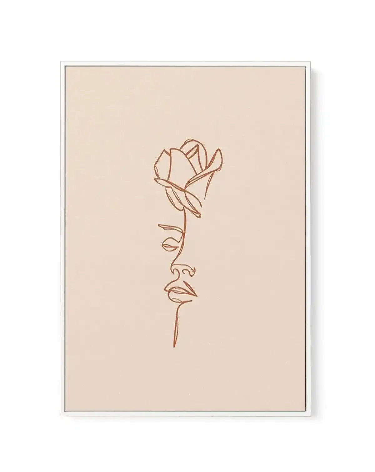 Her Wild Rose | Terracotta | Framed Canvas-CANVAS-You can shop wall art online with Olive et Oriel for everything from abstract art to fun kids wall art. Our beautiful modern art prints and canvas art are available from large canvas prints to wall art paintings and our proudly Australian artwork collection offers only the highest quality framed large wall art and canvas art Australia - You can buy fashion photography prints or Hampton print posters and paintings on canvas from Olive et Oriel and