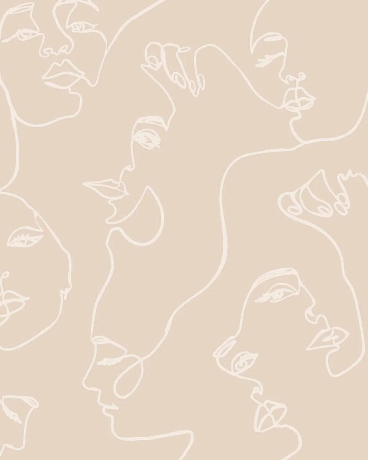 Faces in Almond Wallpaper from Olive et Oriel where you can shop wallpaper and artworks online