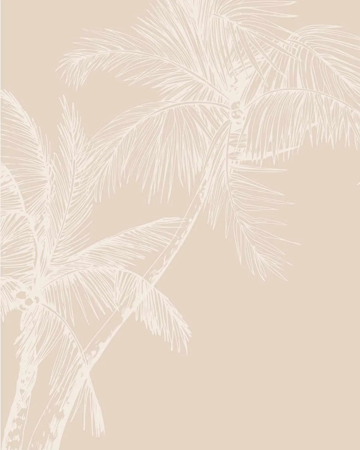 The Palms Wallpaper in Almond from Olive et Oriel where you can shop wallpaper and artworks online
