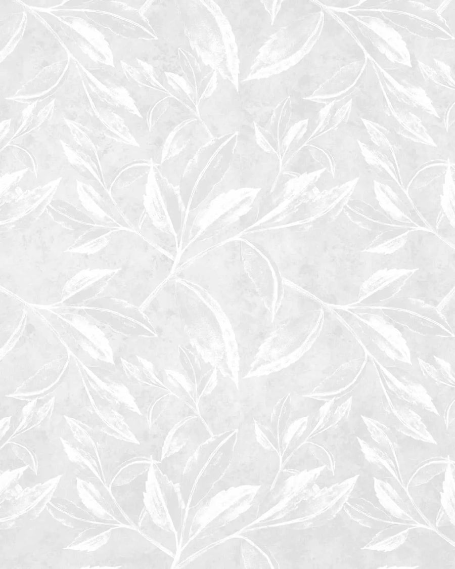 Autumn Leaves Wallpaper in Soft Grey from Olive et Oriel where you can shop wallpaper and artworks online