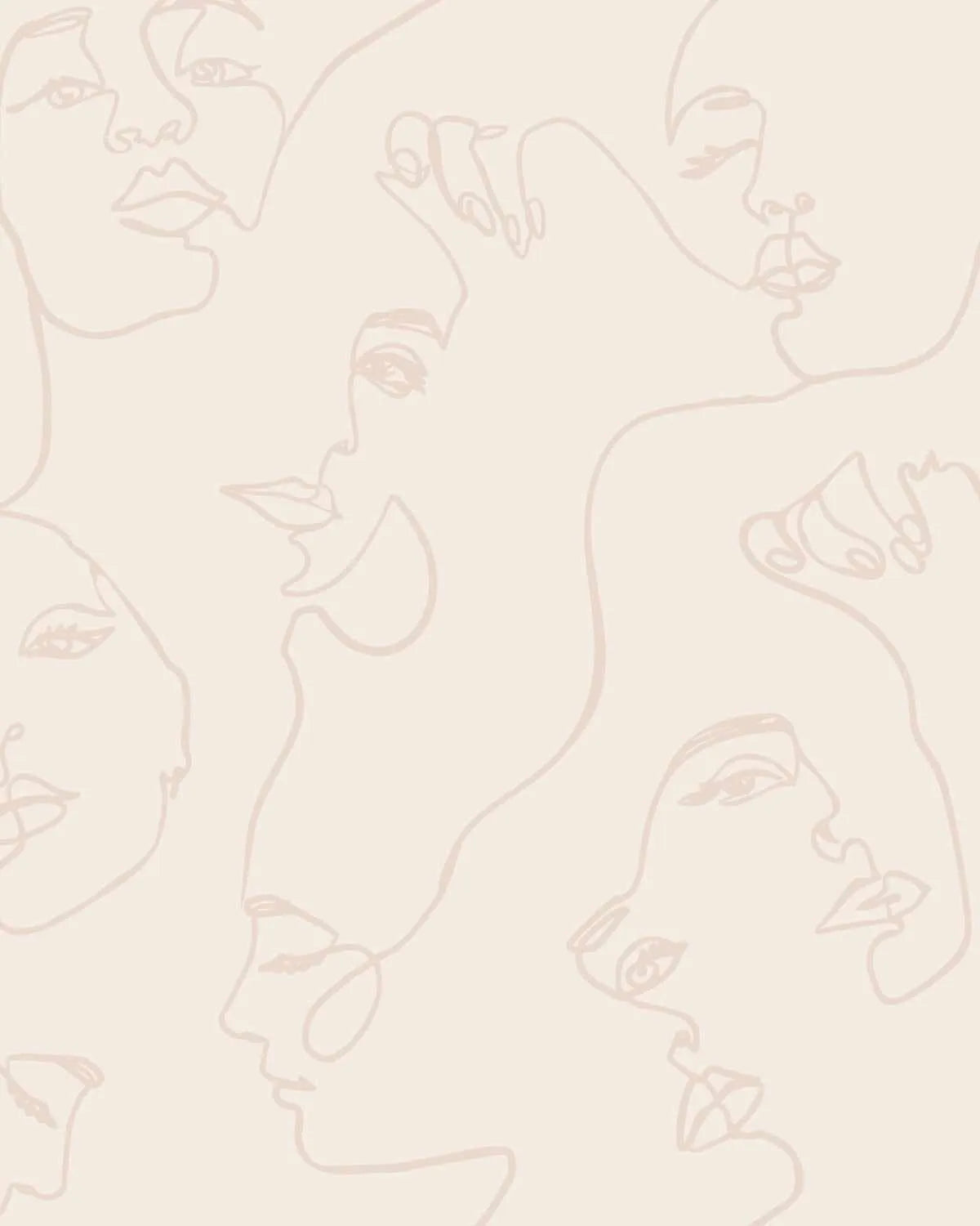 Faces in Vanilla Wallpaper from Olive et Oriel where you can shop wallpaper and artworks online