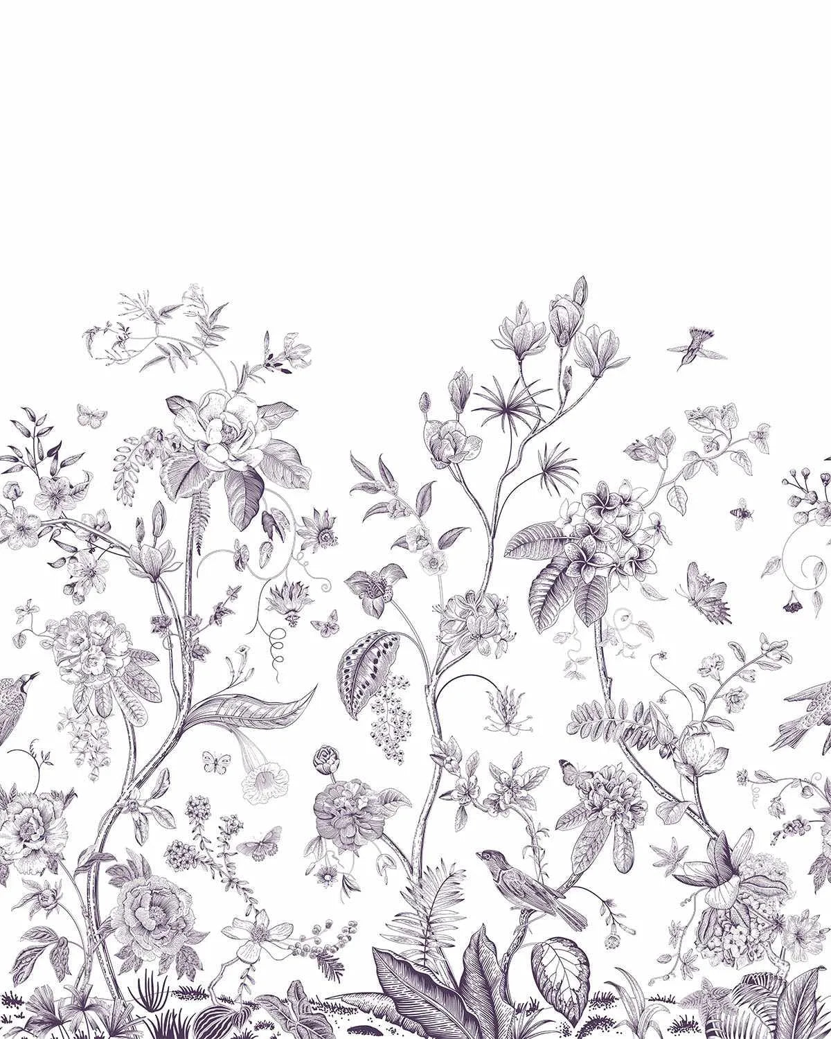 Bloom in Plum Wallpaper from Olive et Oriel where you can shop wallpaper and artworks online