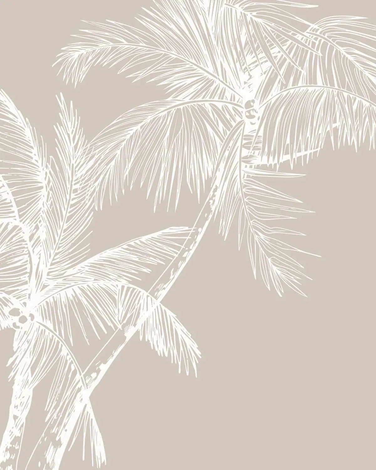 The Palms Wallpaper in Ecru from Olive et Oriel where you can shop wallpaper and artworks online