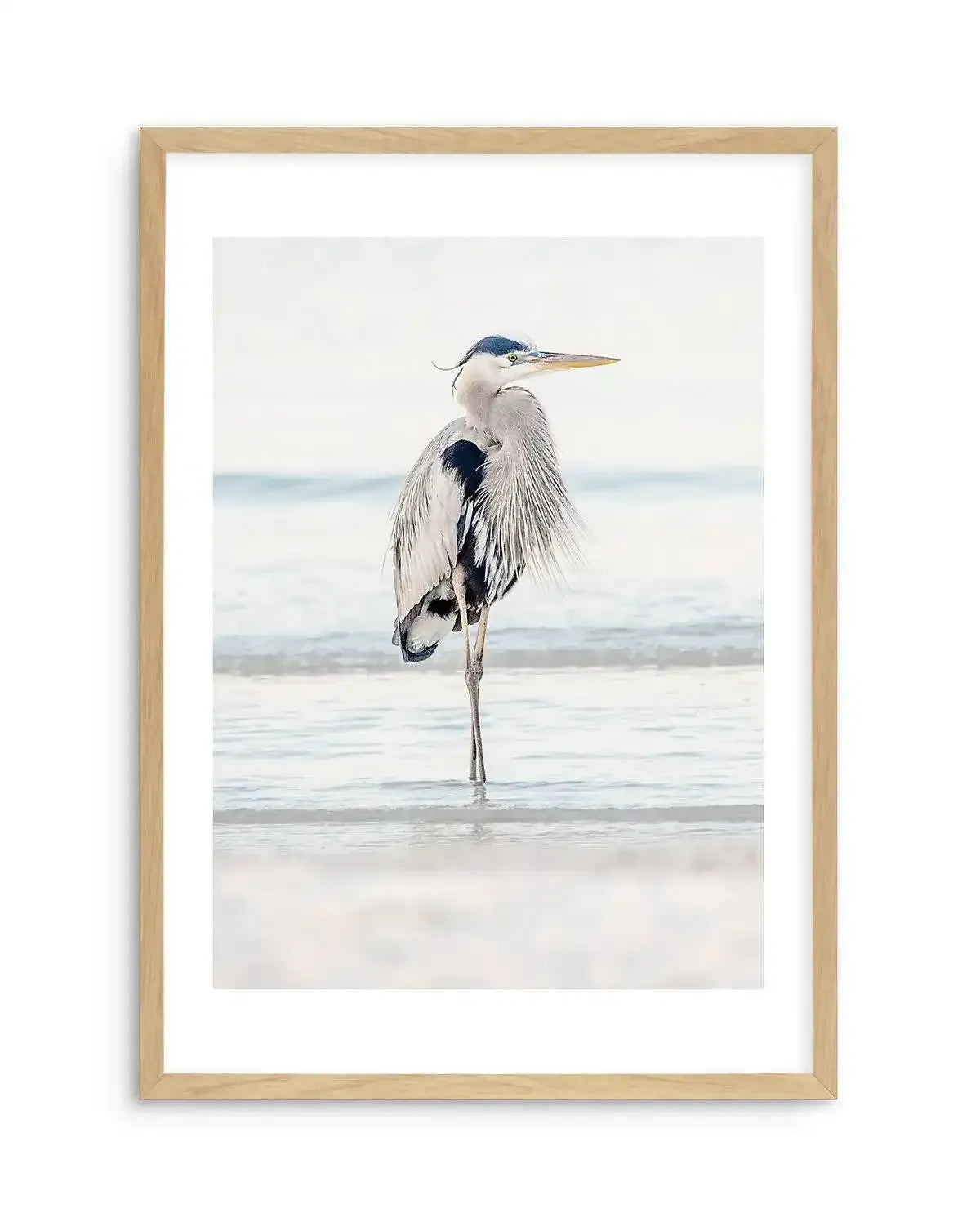 Heron No I Art Print-PRINT-Olive et Oriel-Olive et Oriel-A5 | 5.8" x 8.3" | 14.8 x 21cm-Oak-With White Border-Buy-Australian-Art-Prints-Online-with-Olive-et-Oriel-Your-Artwork-Specialists-Austrailia-Decorate-With-Coastal-Photo-Wall-Art-Prints-From-Our-Beach-House-Artwork-Collection-Fine-Poster-and-Framed-Artwork