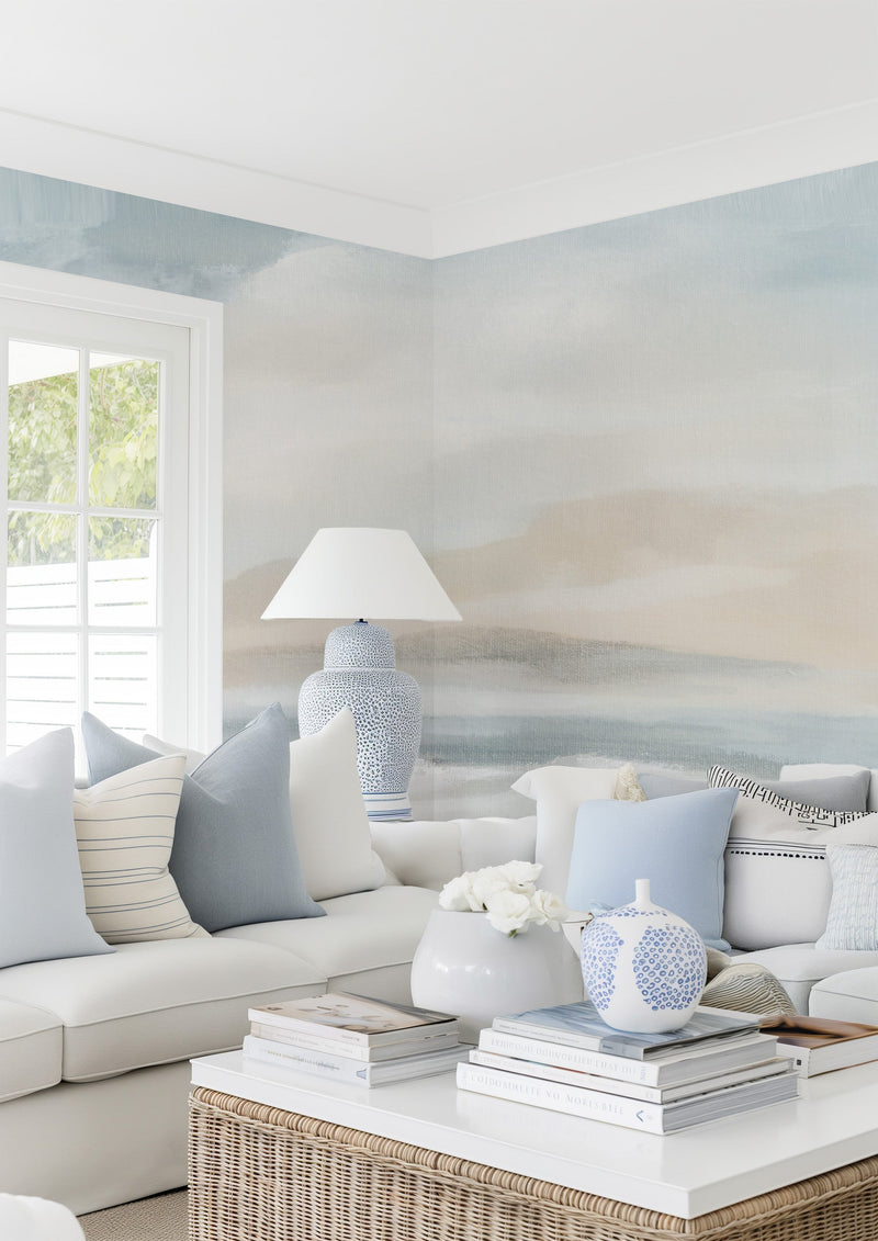 Horizon Mist Wallpaper Mural from Olive et Oriel where you can shop wallpaper and artworks online
