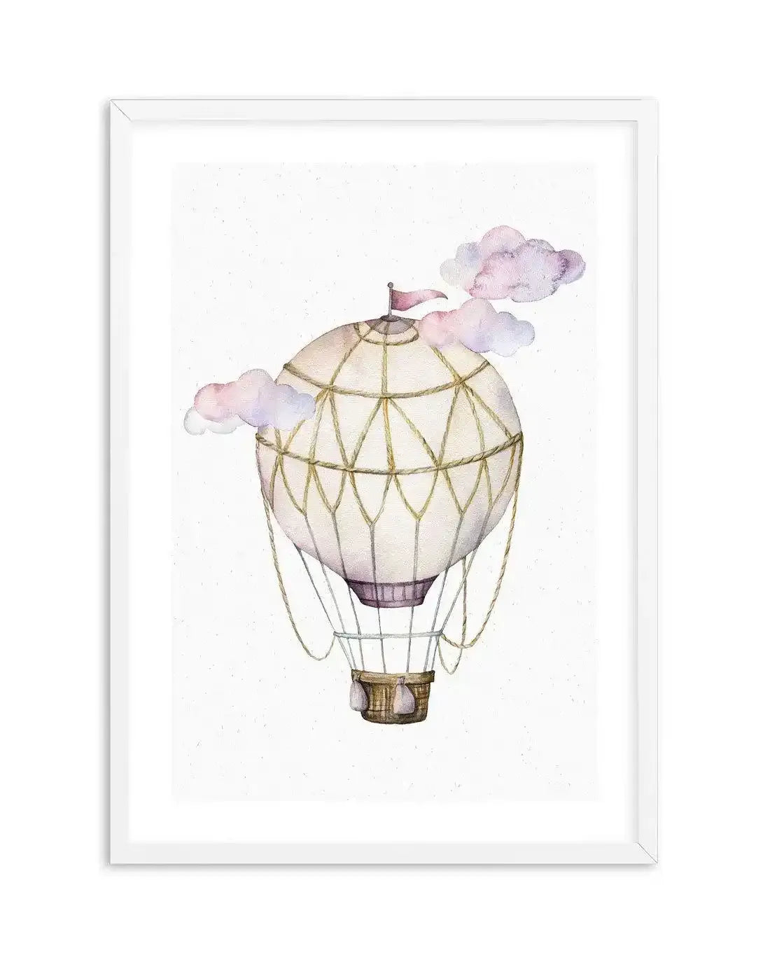 Hot Air Balloon | Pink Art Print-PRINT-Olive et Oriel-Olive et Oriel-A5 | 5.8" x 8.3" | 14.8 x 21cm-White-With White Border-Buy-Australian-Art-Prints-Online-with-Olive-et-Oriel-Your-Artwork-Specialists-Austrailia-Decorate-With-Coastal-Photo-Wall-Art-Prints-From-Our-Beach-House-Artwork-Collection-Fine-Poster-and-Framed-Artwork