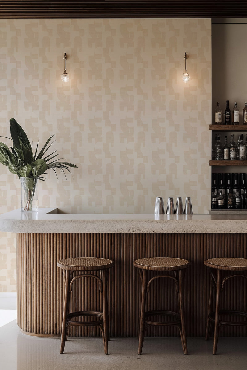 Hotham in Bone Commercial Vinyl Wallcovering-Commercial Wallcoverings-Olive et Oriel-Luxury commercial-grade embossed and textured vinyl wallcovering durable fire-rated washable stain-resistant and customizable perfect for hotels offices retail childcare healthcare and hospital spaces vinyl wallpaper