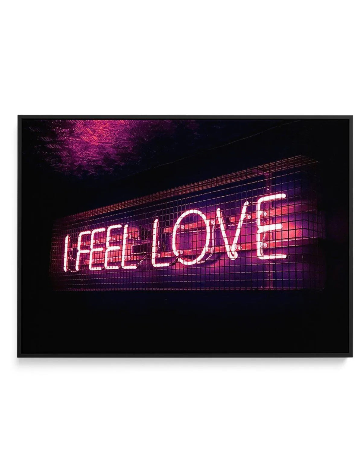 I Feel Love | Neon | Framed Canvas-CANVAS-You can shop wall art online with Olive et Oriel for everything from abstract art to fun kids wall art. Our beautiful modern art prints and canvas art are available from large canvas prints to wall art paintings and our proudly Australian artwork collection offers only the highest quality framed large wall art and canvas art Australia - You can buy fashion photography prints or Hampton print posters and paintings on canvas from Olive et Oriel and have th