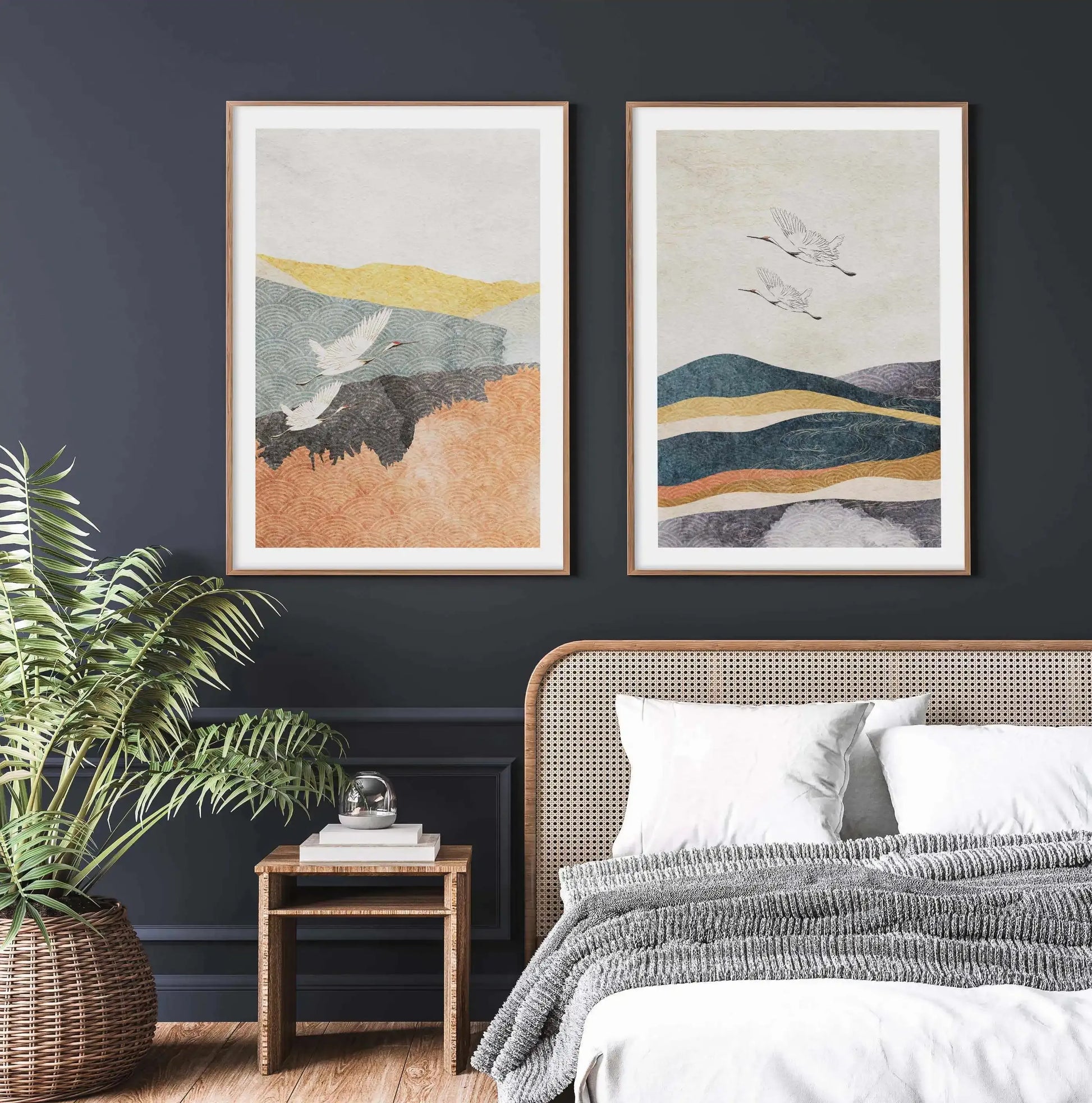 Japanese Vintage Cranes I Art Print-PRINT-Olive et Oriel-Olive et Oriel-Buy-Australian-Art-Prints-Online-with-Olive-et-Oriel-Your-Artwork-Specialists-Austrailia-Decorate-With-Coastal-Photo-Wall-Art-Prints-From-Our-Beach-House-Artwork-Collection-Fine-Poster-and-Framed-Artwork