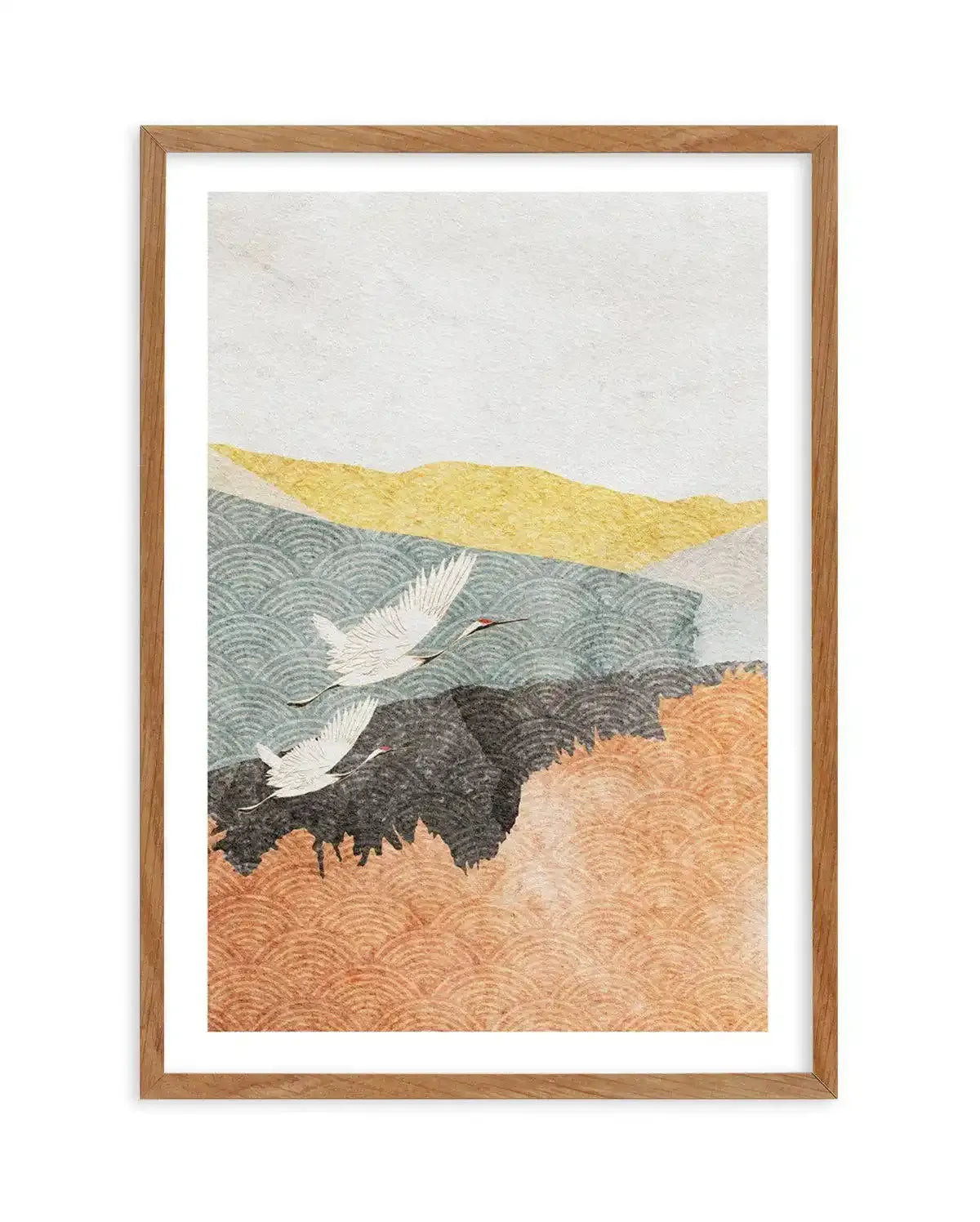Japanese Vintage Cranes I Art Print-PRINT-Olive et Oriel-Olive et Oriel-Buy-Australian-Art-Prints-Online-with-Olive-et-Oriel-Your-Artwork-Specialists-Austrailia-Decorate-With-Coastal-Photo-Wall-Art-Prints-From-Our-Beach-House-Artwork-Collection-Fine-Poster-and-Framed-Artwork