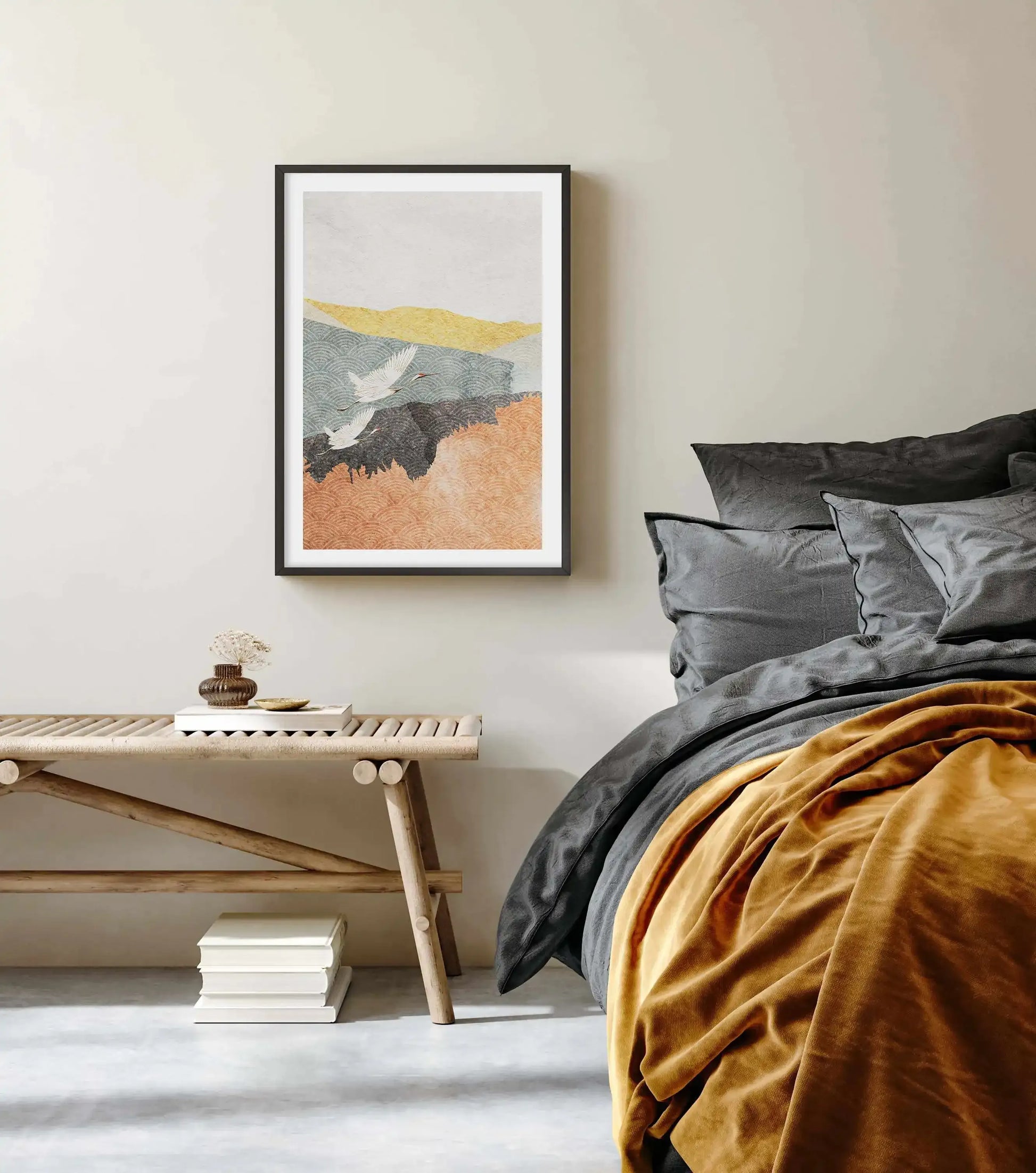 Japanese Vintage Cranes I Art Print-PRINT-Olive et Oriel-Olive et Oriel-Buy-Australian-Art-Prints-Online-with-Olive-et-Oriel-Your-Artwork-Specialists-Austrailia-Decorate-With-Coastal-Photo-Wall-Art-Prints-From-Our-Beach-House-Artwork-Collection-Fine-Poster-and-Framed-Artwork