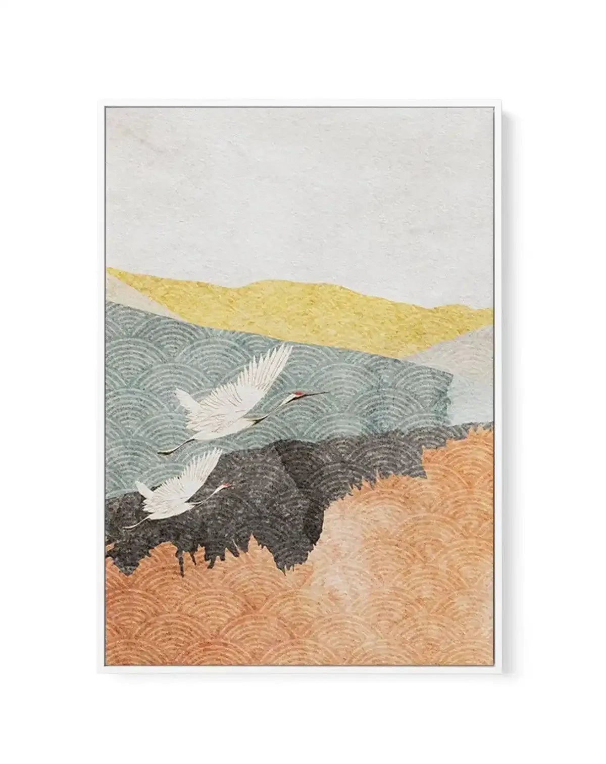 Japanese Vintage Cranes I | Framed Canvas-CANVAS-You can shop wall art online with Olive et Oriel for everything from abstract art to fun kids wall art. Our beautiful modern art prints and canvas art are available from large canvas prints to wall art paintings and our proudly Australian artwork collection offers only the highest quality framed large wall art and canvas art Australia - You can buy fashion photography prints or Hampton print posters and paintings on canvas from Olive et Oriel and 